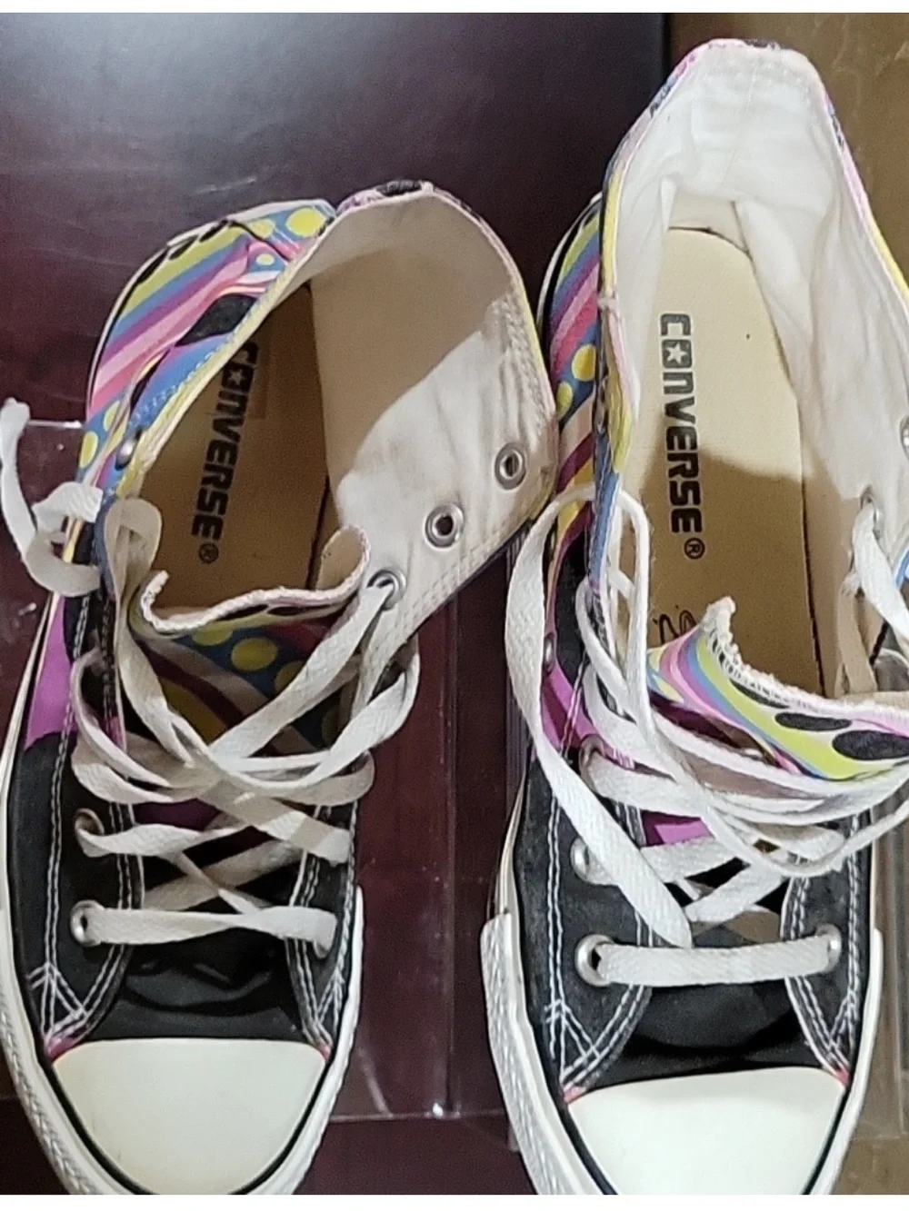 Converse All Stars Custom Multi Color High tops  Women’s sz 8 Men 6 unisex